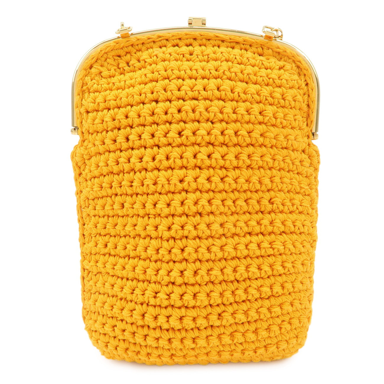 FENDI Cotton Baguette Cellphone Bag Shoulder Bag Orange 7AR966 Used