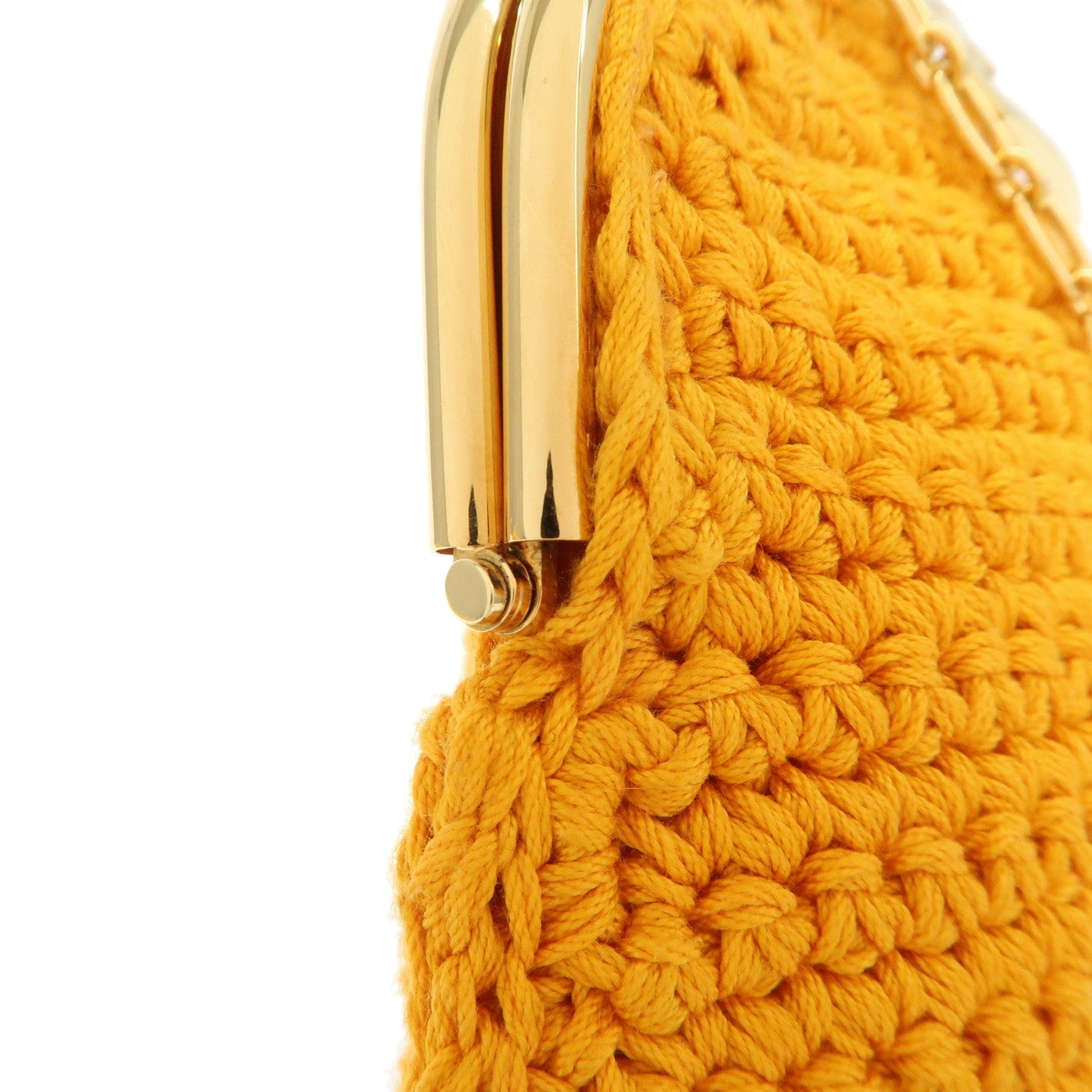 FENDI Cotton Baguette Cellphone Bag Shoulder Bag Orange 7AR966 Used