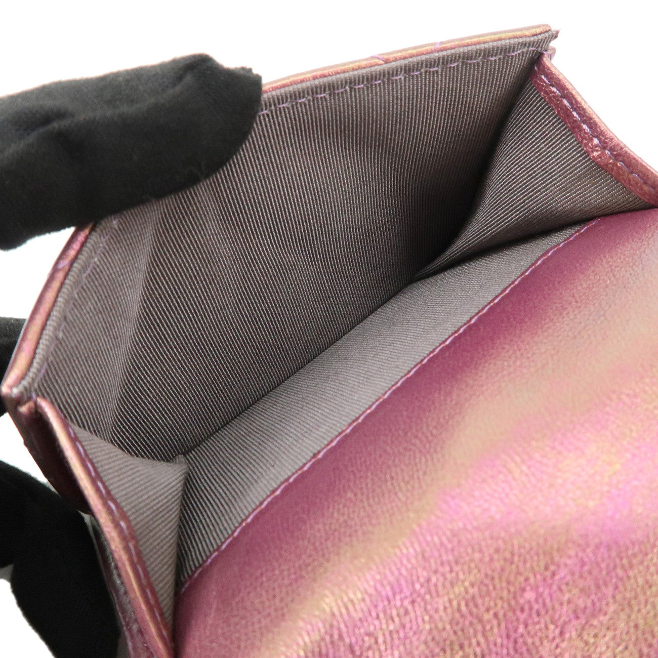 CHANEL Matelasse Lamb Skin Tri-Fold Wallet Gradation Purple A84401 Used