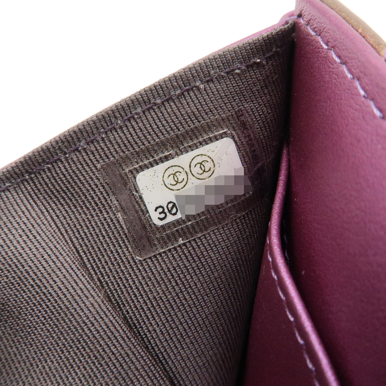 CHANEL Matelasse Lamb Skin Tri-Fold Wallet Gradation Purple A84401 Used