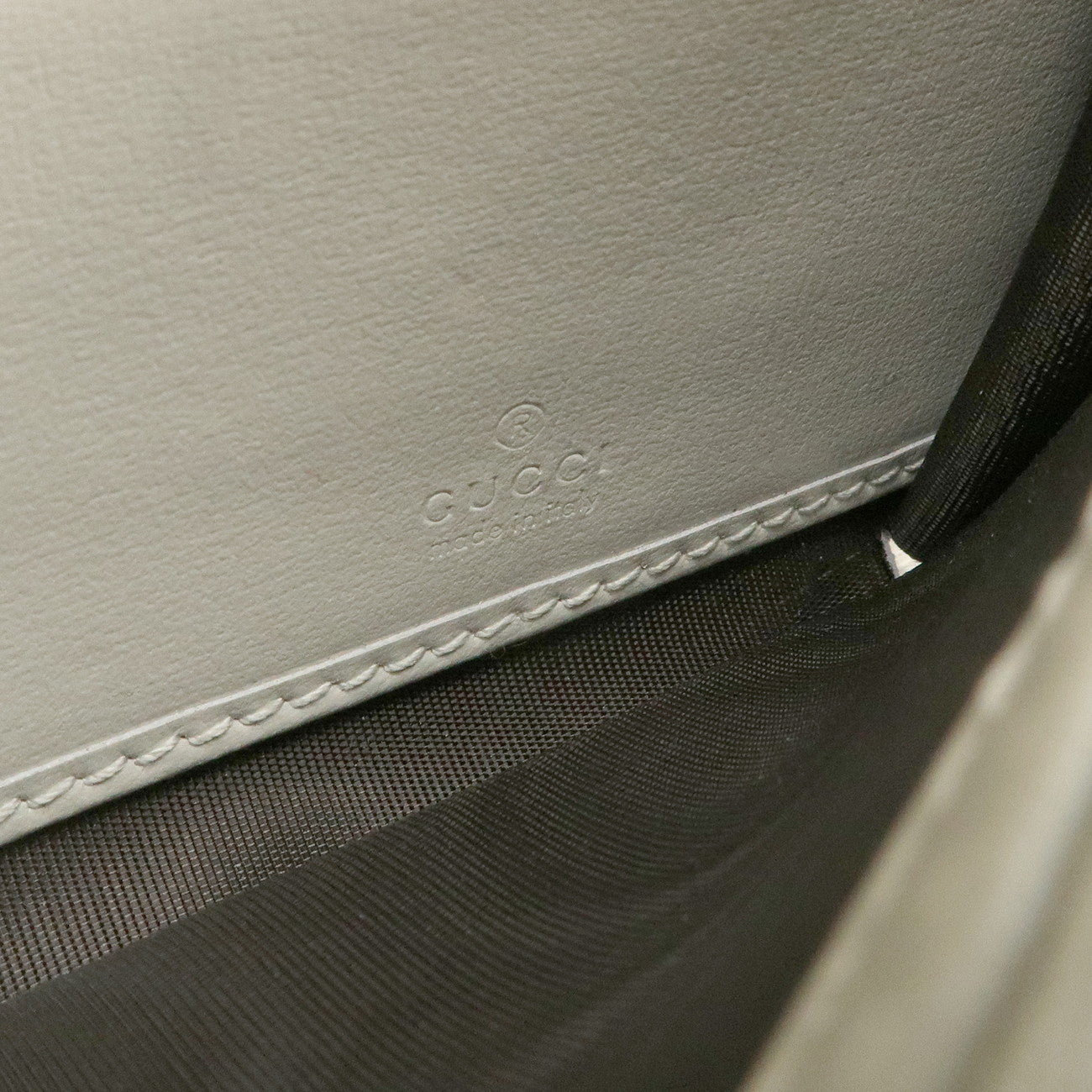 GUCCI Jackie Leather Chain Wallet WOC White 652681 Used