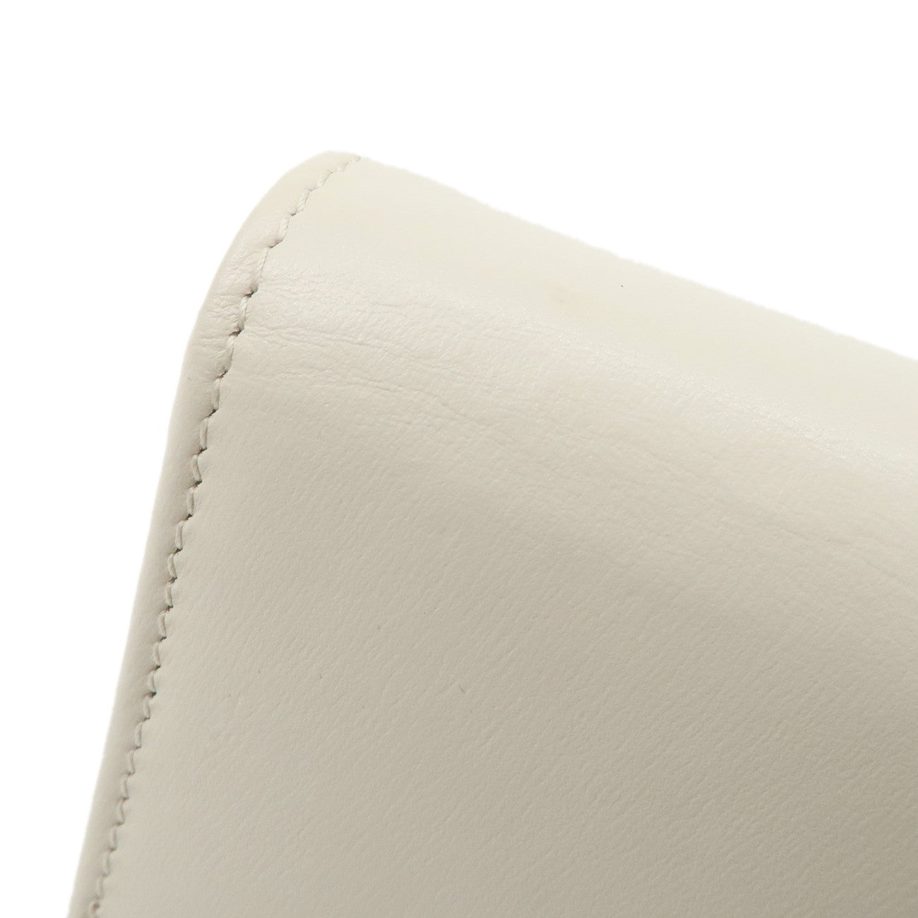 GUCCI Jackie Leather Chain Wallet WOC White 652681 Used