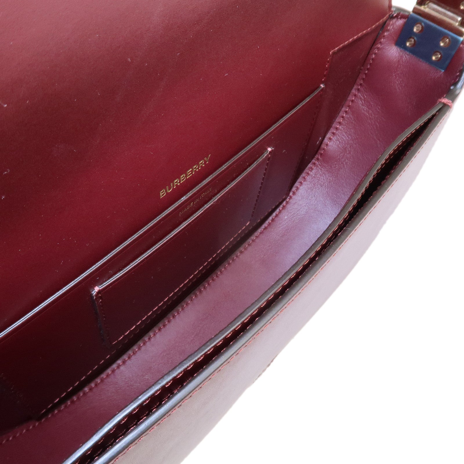 BURBERRY Leather Small Olympia Bag Shoudler Bag Burgundy - Used