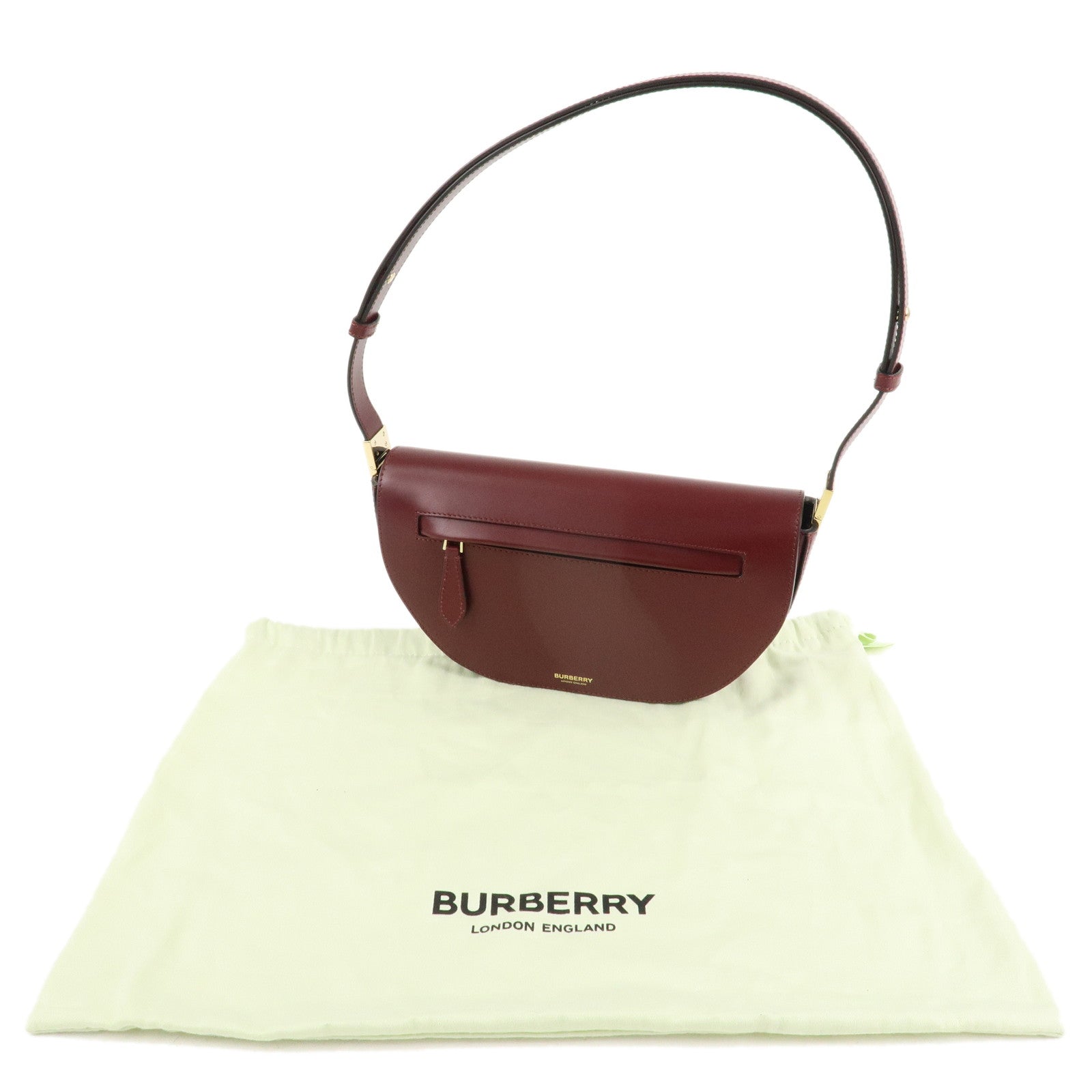BURBERRY Leather Small Olympia Bag Shoudler Bag Burgundy - Used