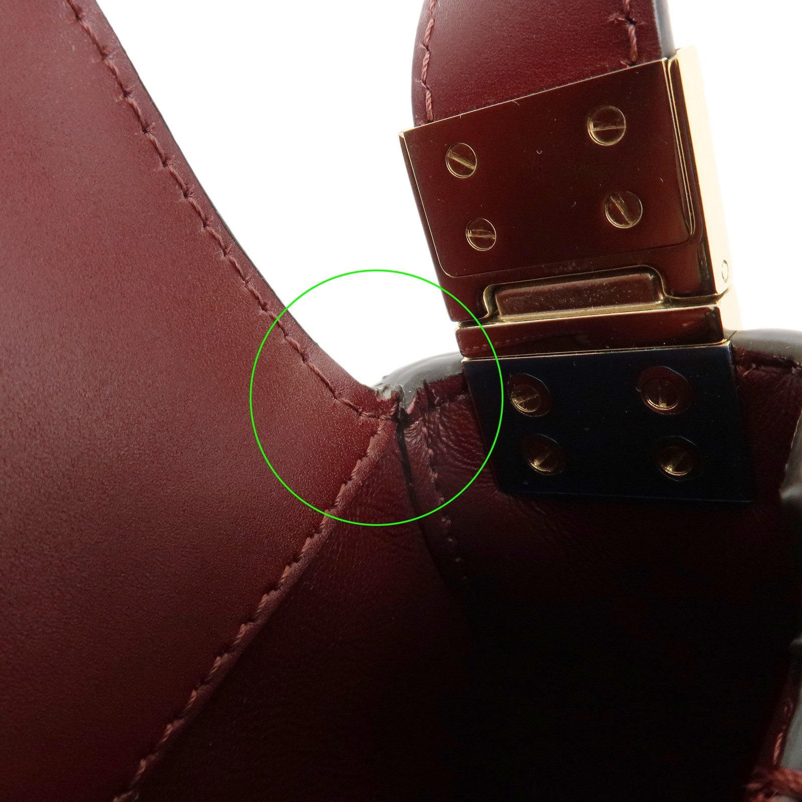 BURBERRY Leather Small Olympia Bag Shoudler Bag Burgundy - Used