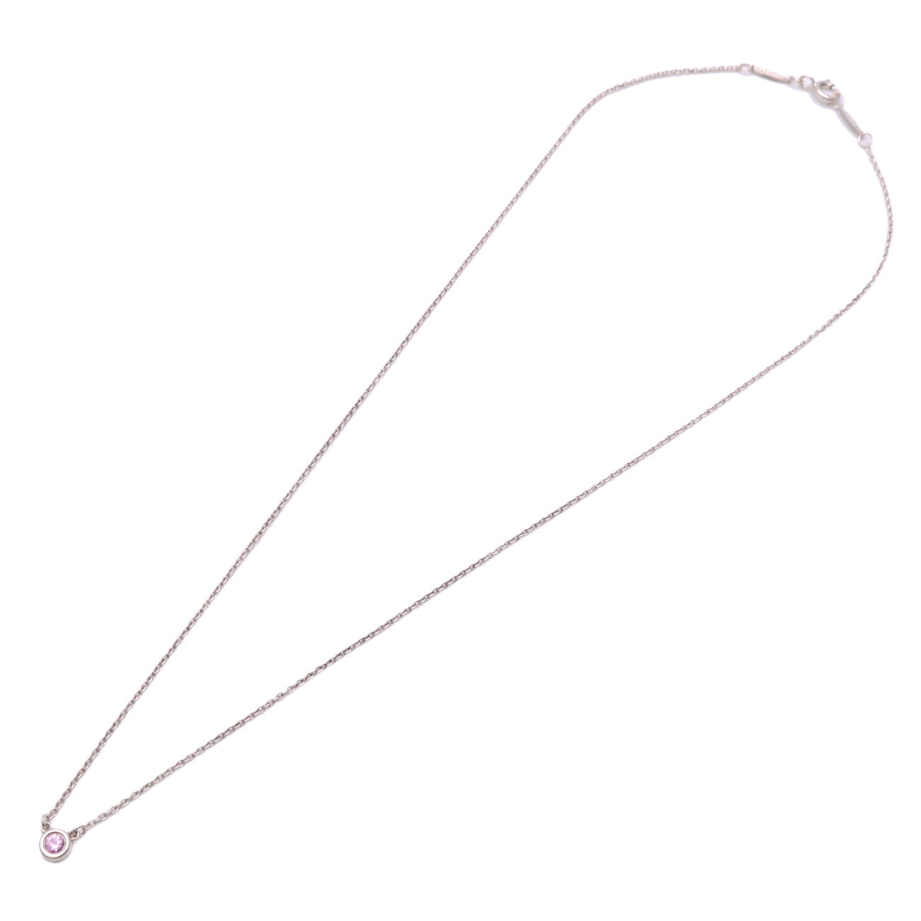 Tiffany&Co. By The Yard 1P Pink Sapphire Necklace 0.08ct SV925 Used
