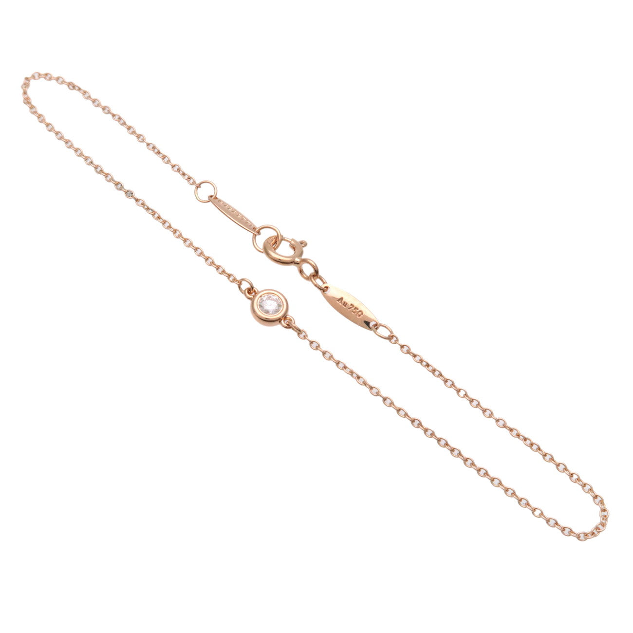 Tiffany&Co.-By-The-Yard-1P-Diamond-0.07ct-Bracelet-K18PG