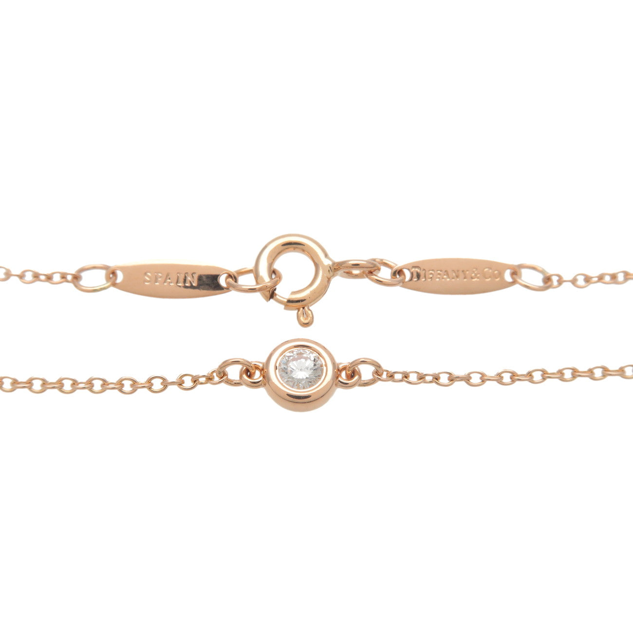 Tiffany&Co. By The Yard 1P Diamond 0.07ct Bracelet K18PG Used