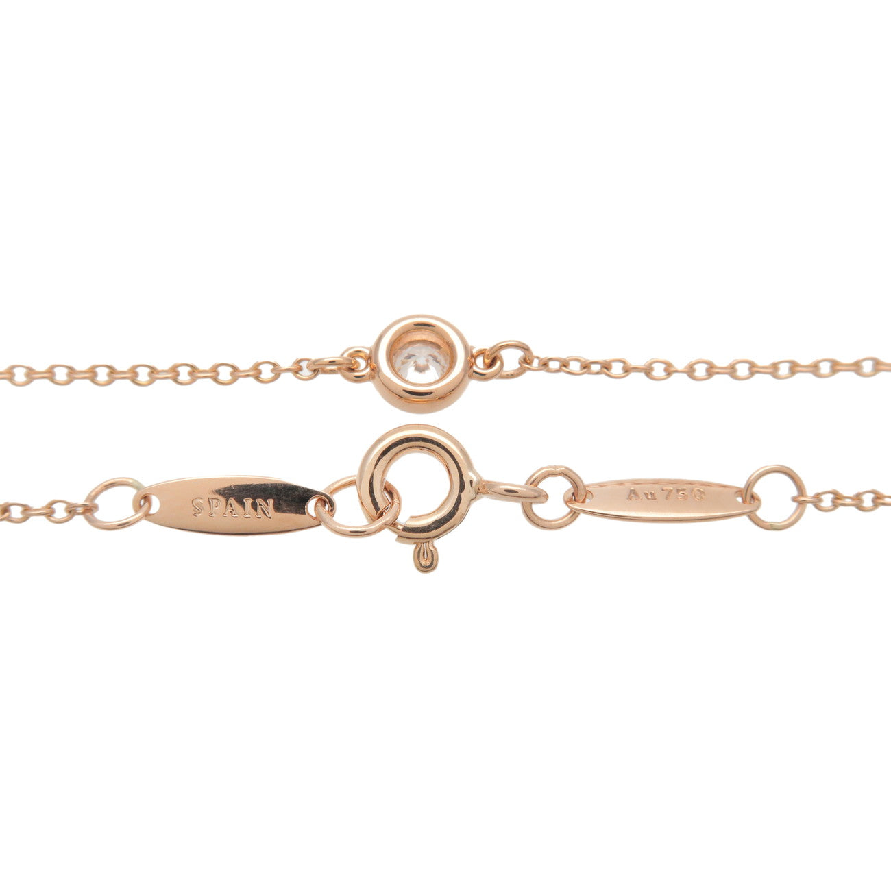 Tiffany&Co. By The Yard 1P Diamond 0.07ct Bracelet K18PG Used