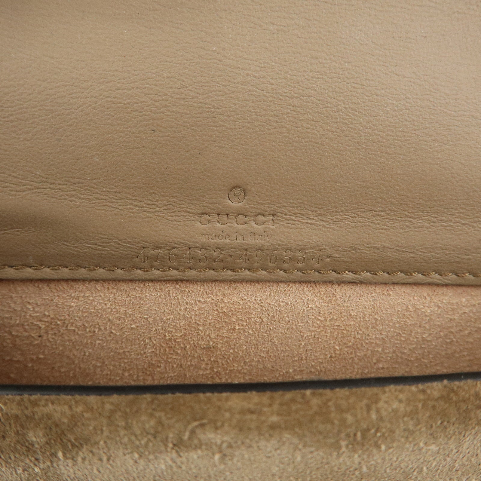 GUCCI Dionysus GG Supreme Suede Super Mini Bag Beige 476432 Used