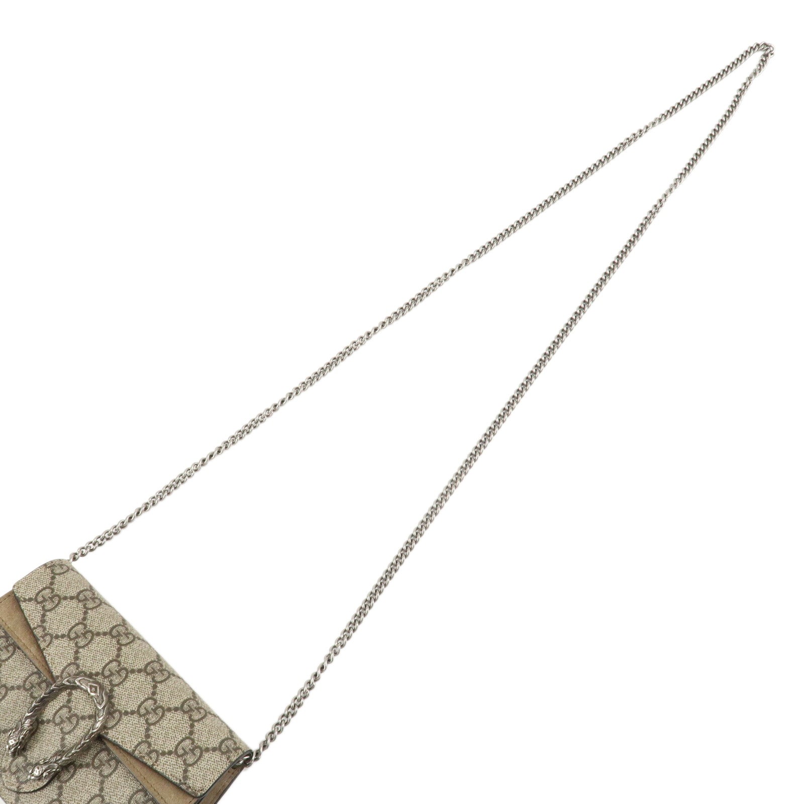 GUCCI Dionysus GG Supreme Suede Super Mini Bag Beige 476432 Used