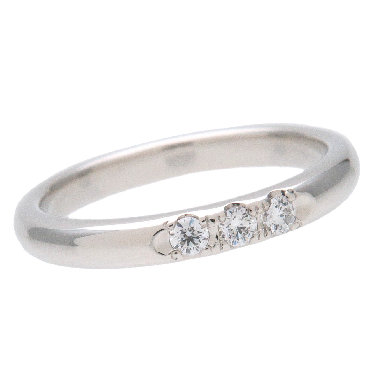 MIKIMOTO 3P Diamond Ring 0.006ct PT950 Platinum US3.5-4 EU46 Used