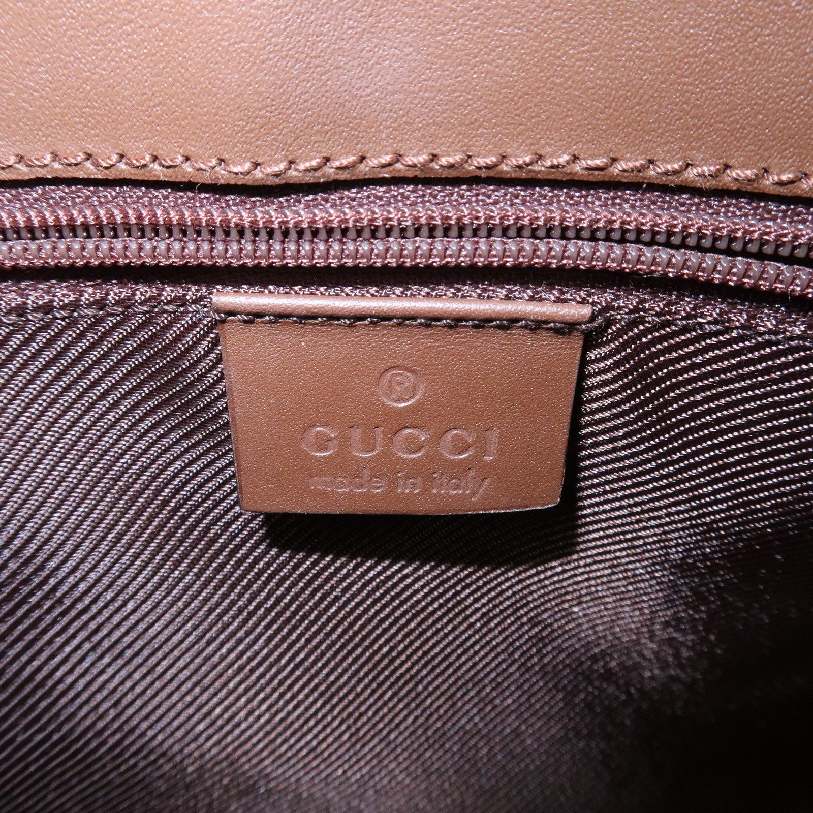 GUCCI Jackie GG Canvas Leather Hand Bag Beige Brown 1721 Used