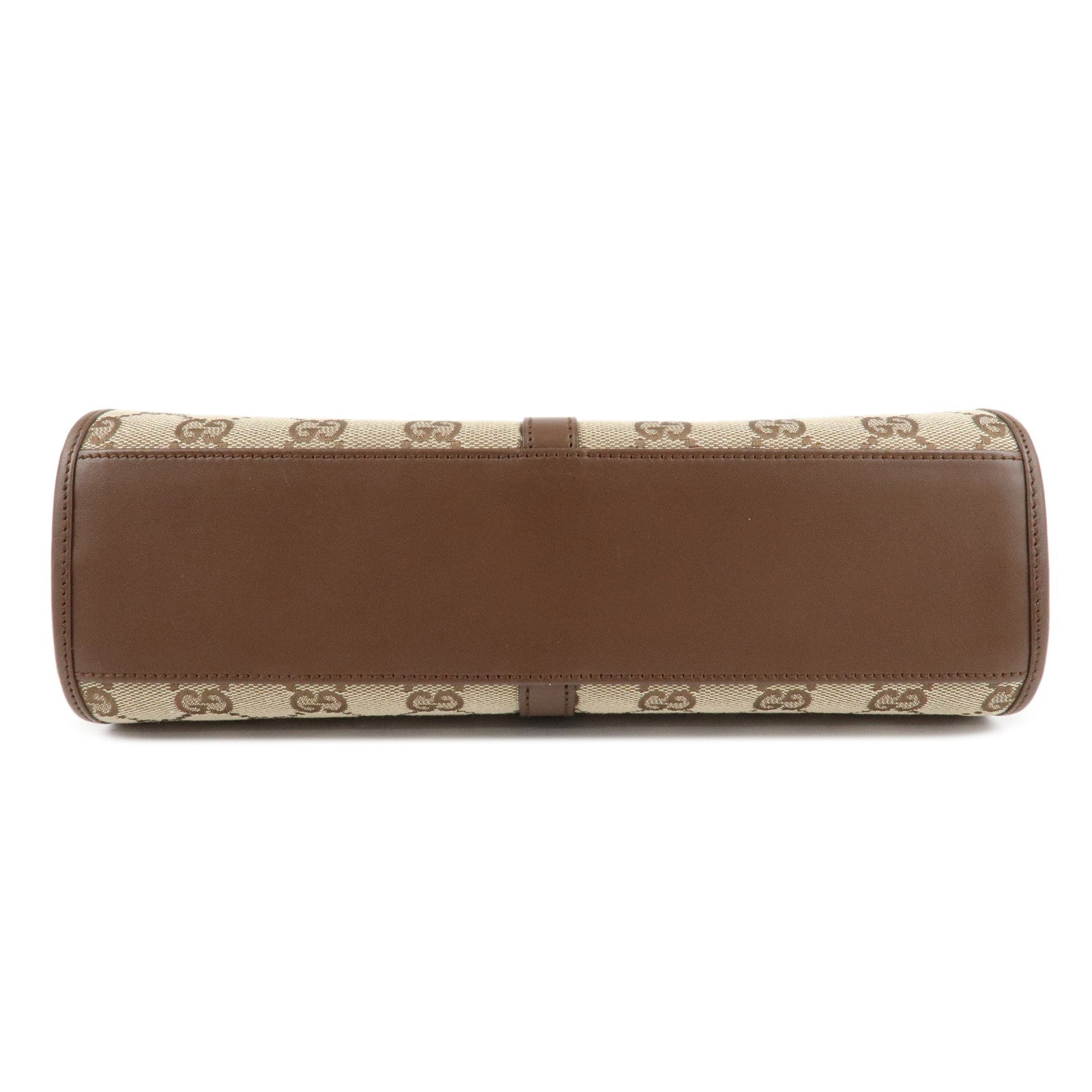 GUCCI Jackie GG Canvas Leather Hand Bag Beige Brown 1721 Used