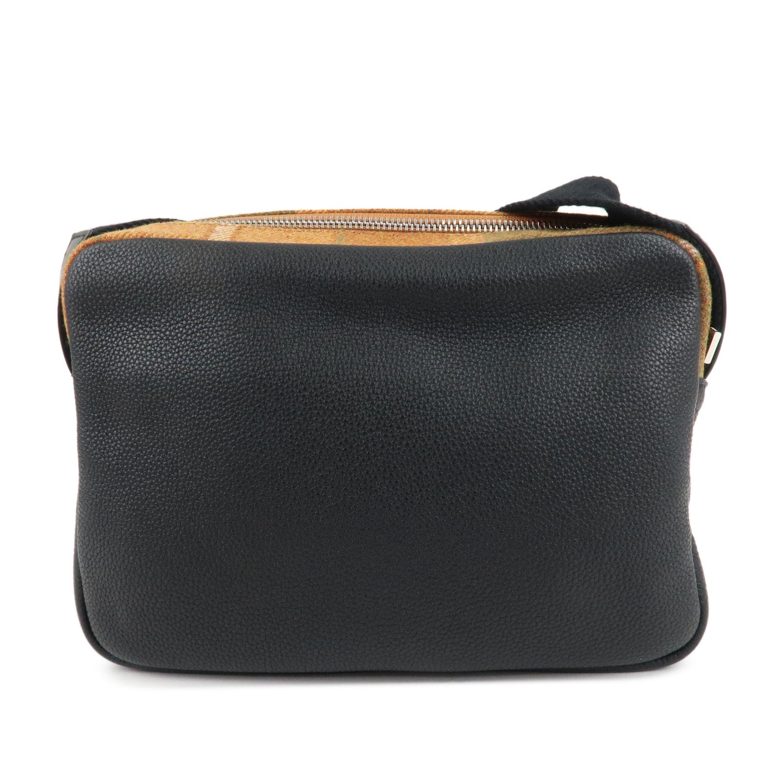 LOEWE Anagram Wool Leather Military Messenger Bag XS Orange Khaki Used