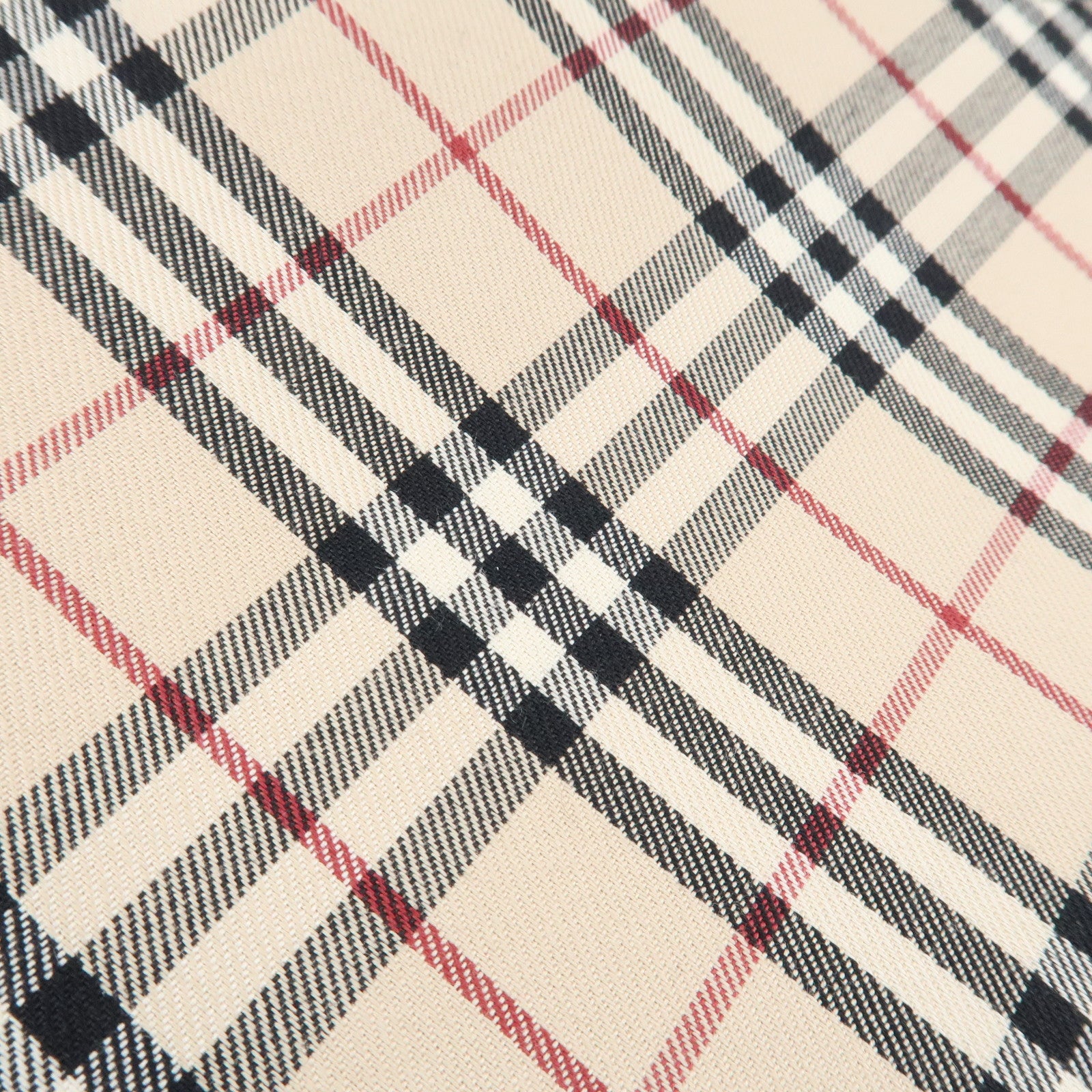 BURBERRY Nova Plaid Nylon Leather Shoulder Bag Beige Black Used