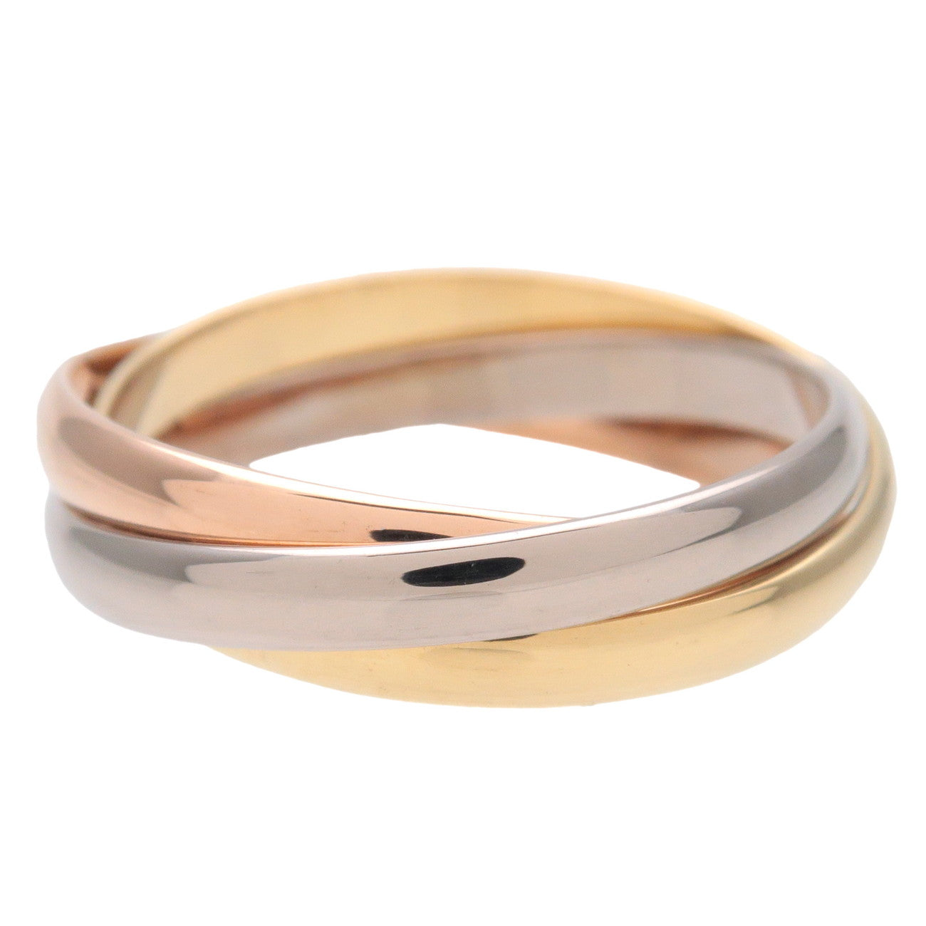 Cartier Trinity Ring MM K18 750YG/WG/PG #51 US6 Yellow Gold Used