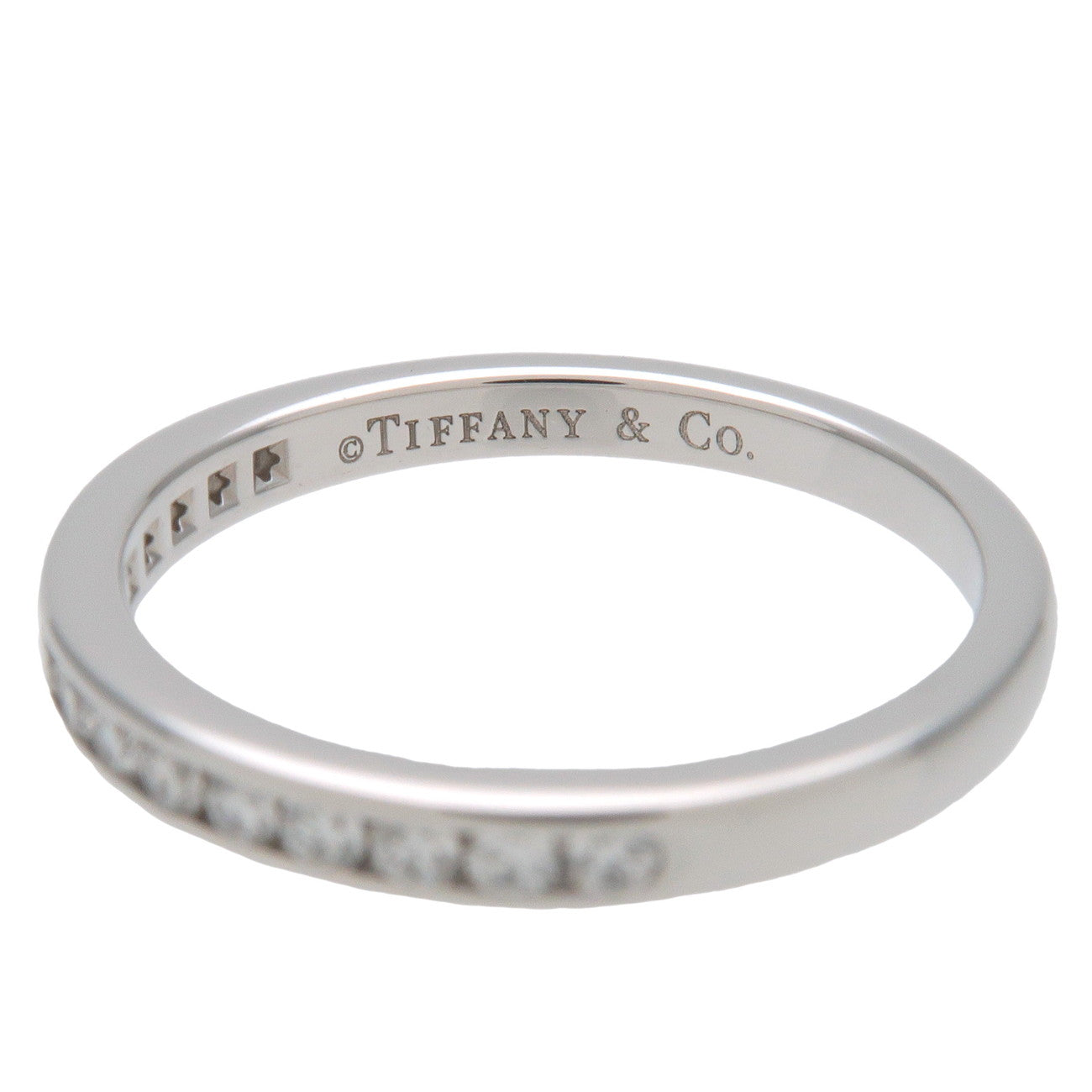 Tiffany&Co. Half Circle Channel Setting Diamond Ring PT950 US4.5 Used