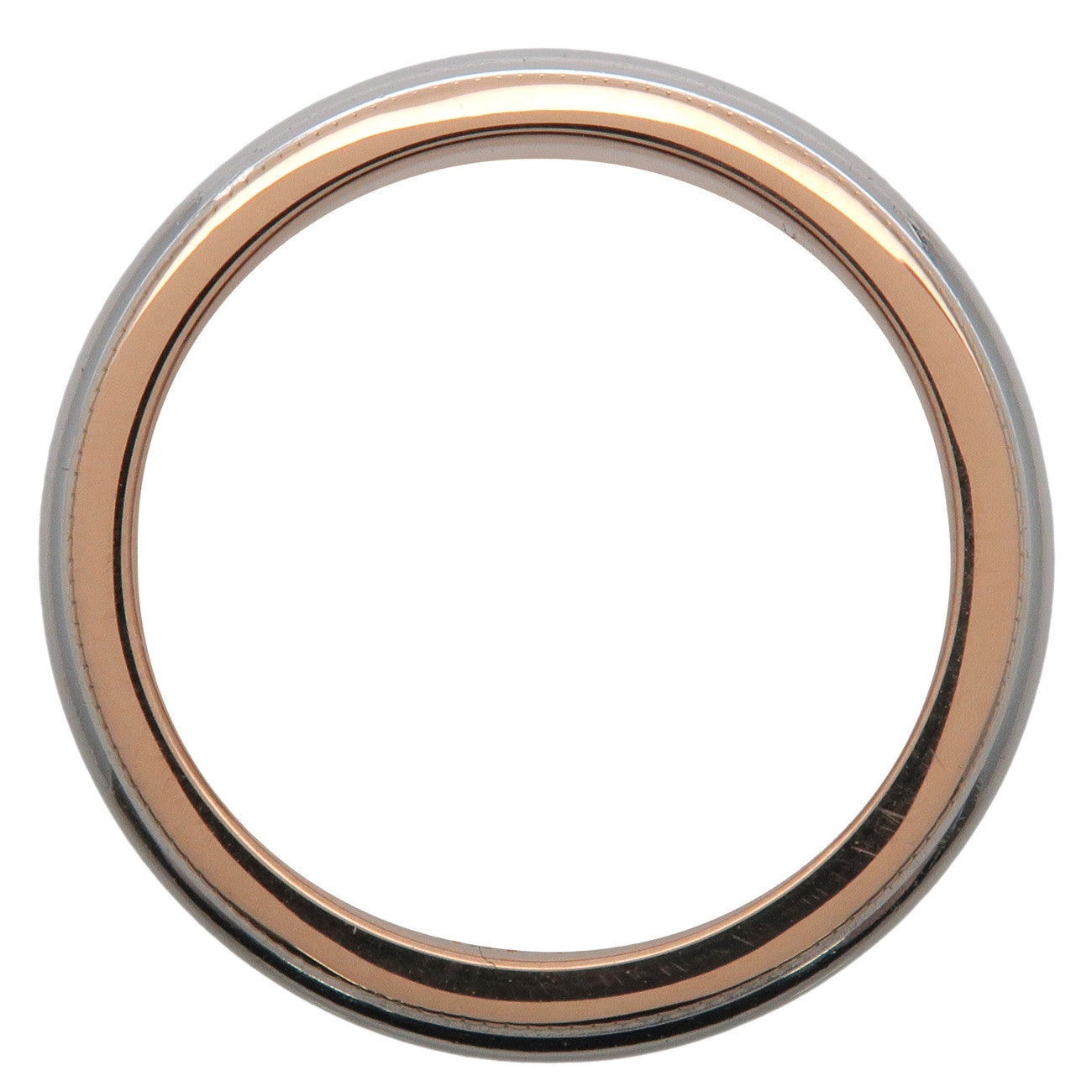 Tiffany&Co. Milgrain Band Ring K18 750PG Rose Gold PT950 US5 Used