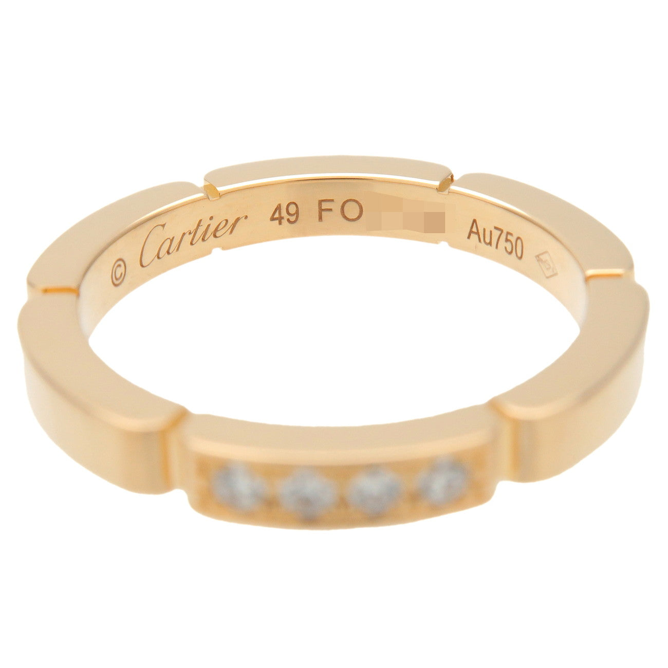 Cartier Maillon Panthere 4P Diamond Ring K18 Yellow Gold #49 US5 Used