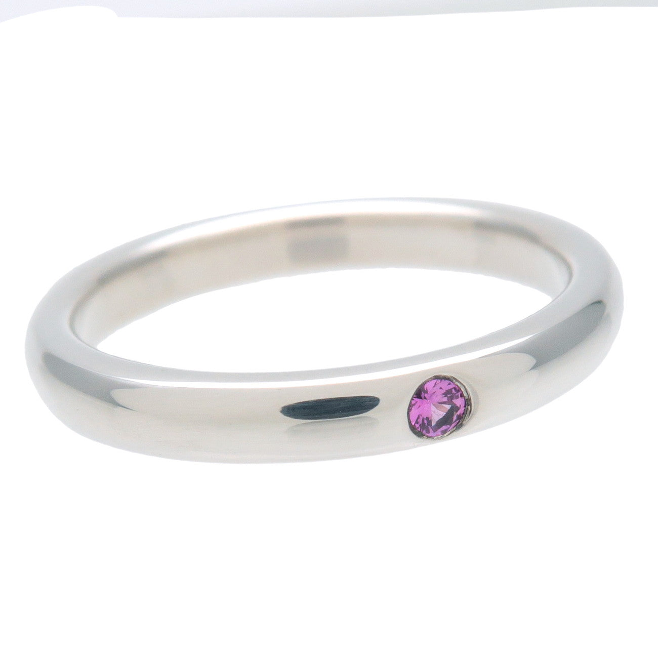 Tiffany&Co. Stacking Band Ring 1P Pink Sapphire SV925 Silver US5 Used