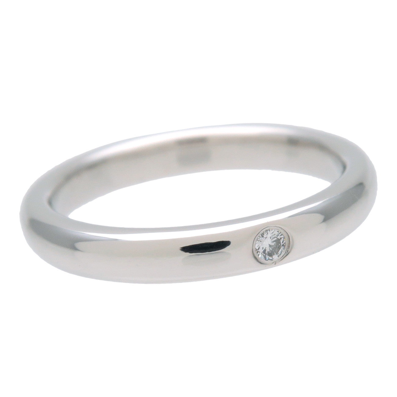 Tiffany&Co. Stacking Band Ring 1P Diamond PT950 Platinum US5 Used