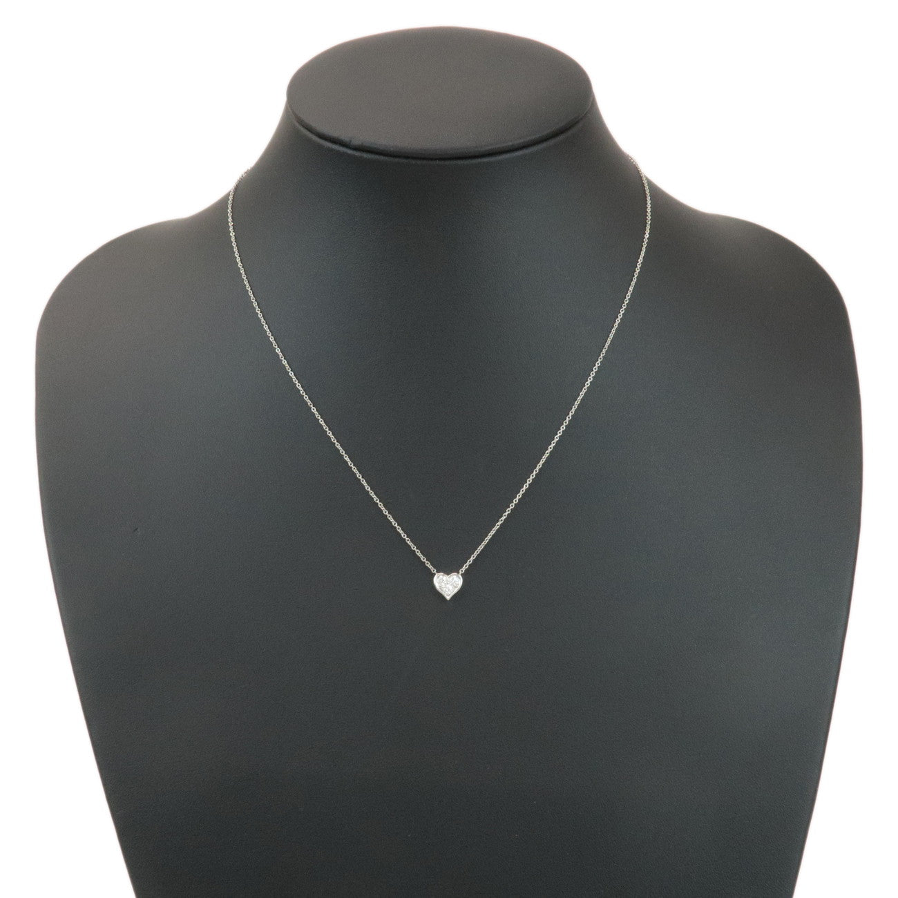 Tiffany&Co. Sentimental Heart 3P Diamond Necklace PT950 Platinum Used