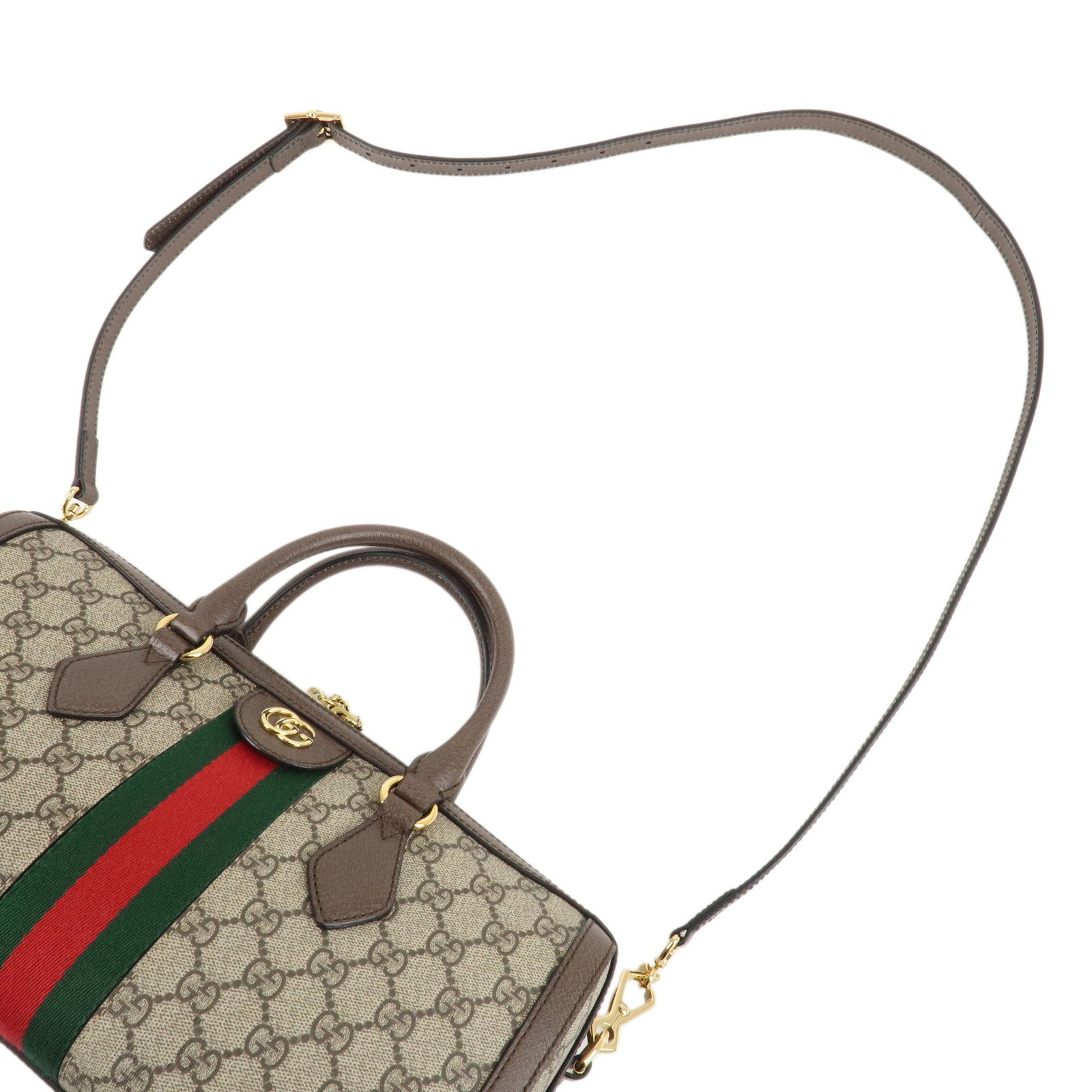 GUCCI Ophidia Sherry GG Supreme Leather 2Way Hand Bag 524532 Used