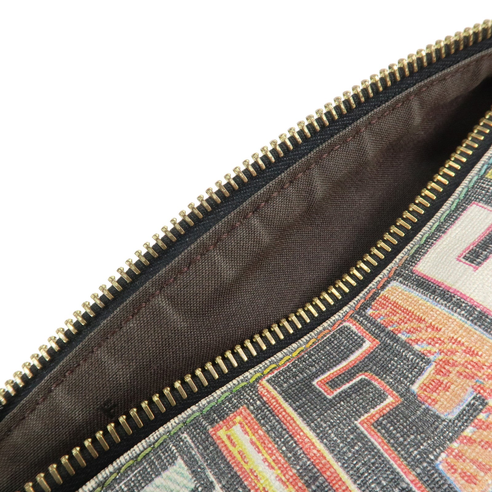 FENDI Zucca Canvas Leather Mini Boston Bag Multicolor 8BL068/BBP Used