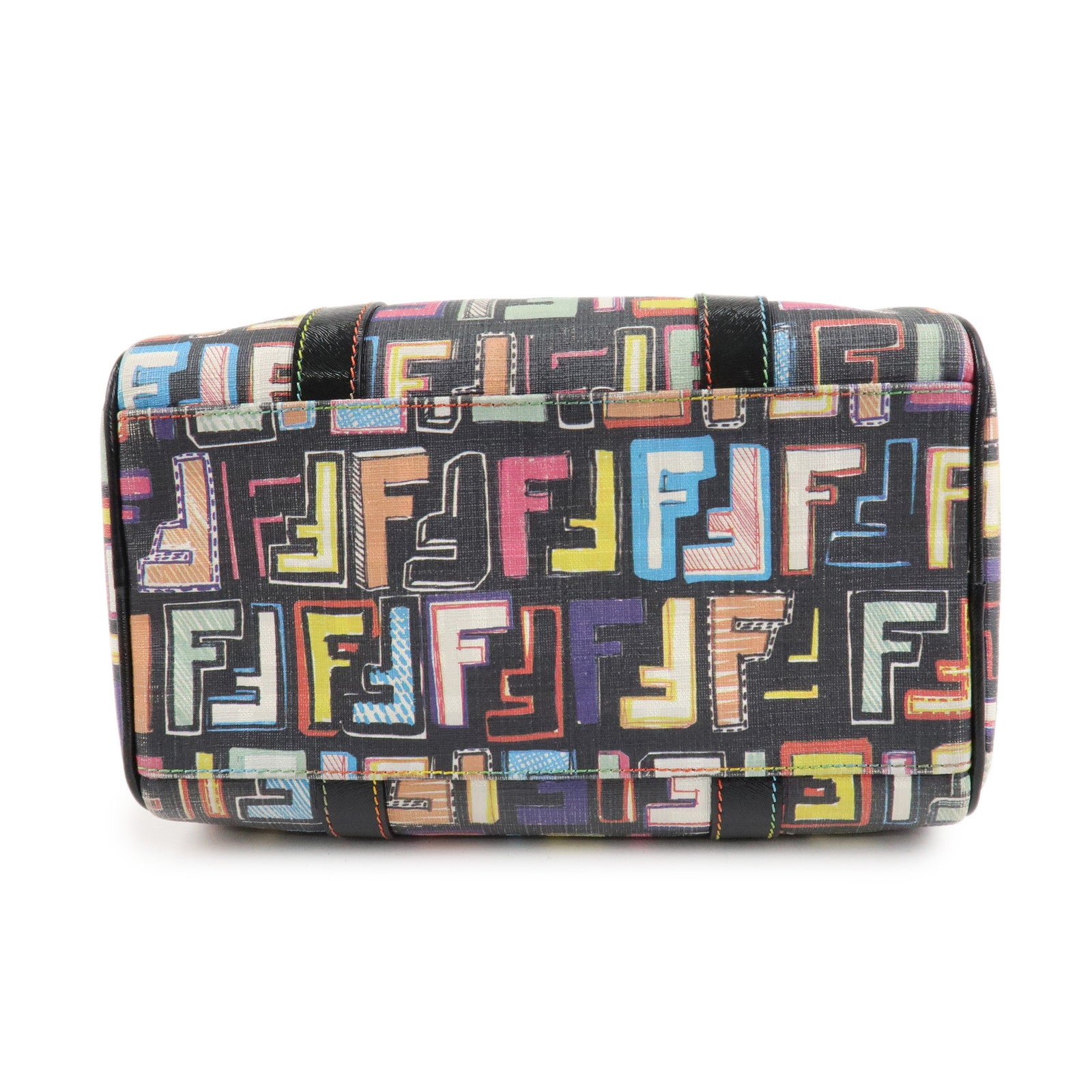 FENDI Zucca Canvas Leather Mini Boston Bag Multicolor 8BL068/BBP Used