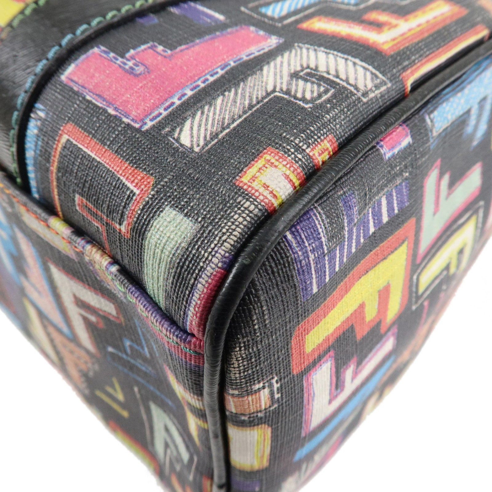 FENDI Zucca Canvas Leather Mini Boston Bag Multicolor 8BL068/BBP Used