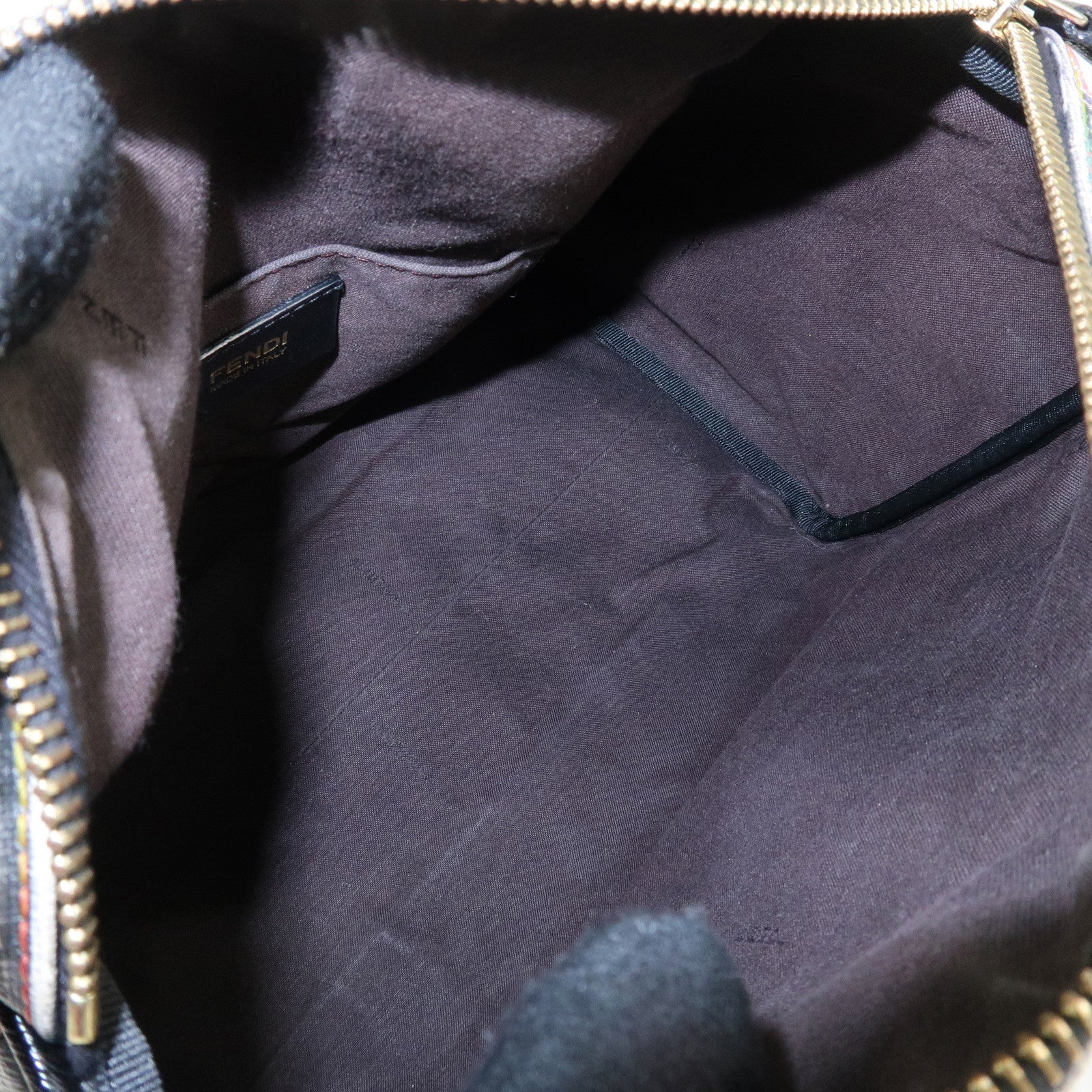 FENDI Zucca Canvas Leather Mini Boston Bag Multicolor 8BL068/BBP Used