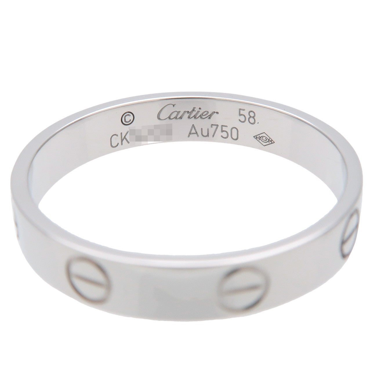 Cartier Mini Love Ring #58 K18WG White Gold US8.5 EU57.5 HK18.5 Used