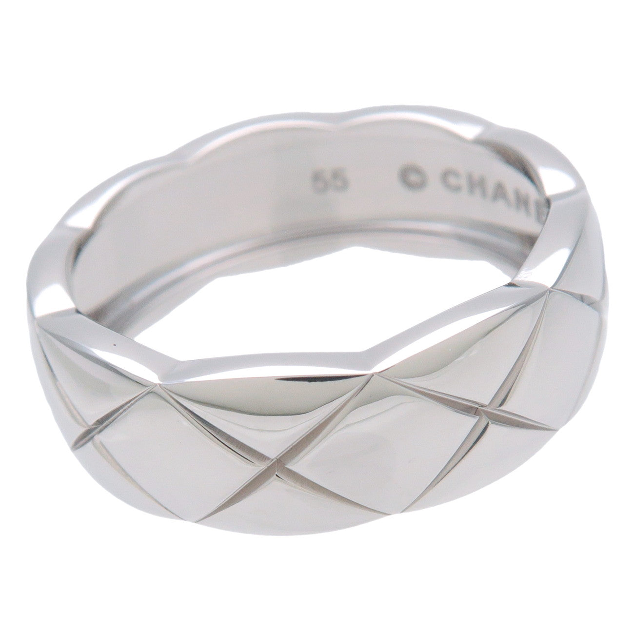 CHANEL COCO Crush Ring Medium #55 K18WG White Gold US7.5 EU55 Used