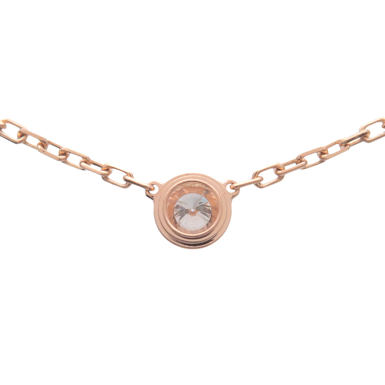 Cartier Diamants Leger Necklace SM Diamond 0.09ct K18 Rose Gold Used