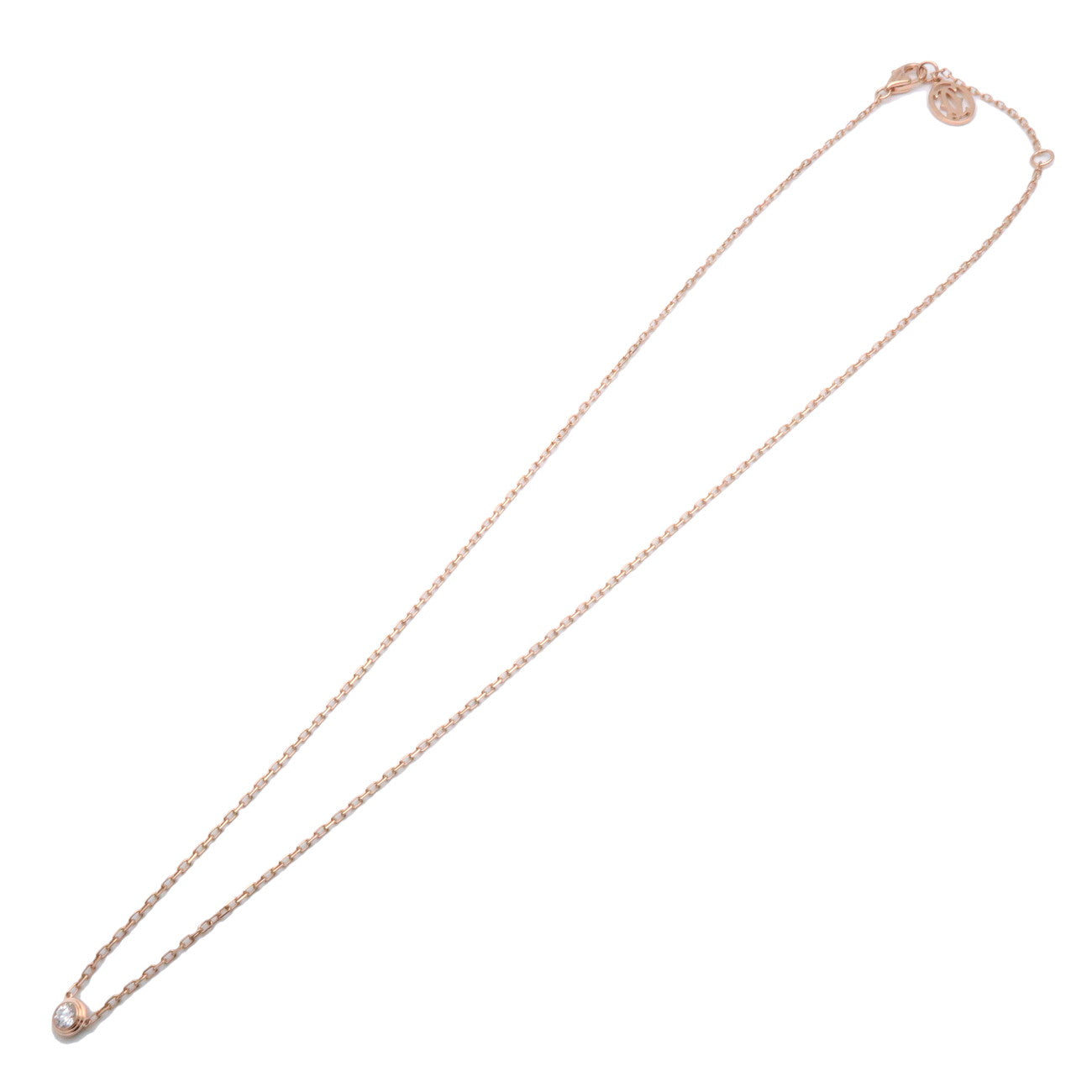 Cartier Diamants Leger Necklace SM Diamond 0.09ct K18 Rose Gold Used