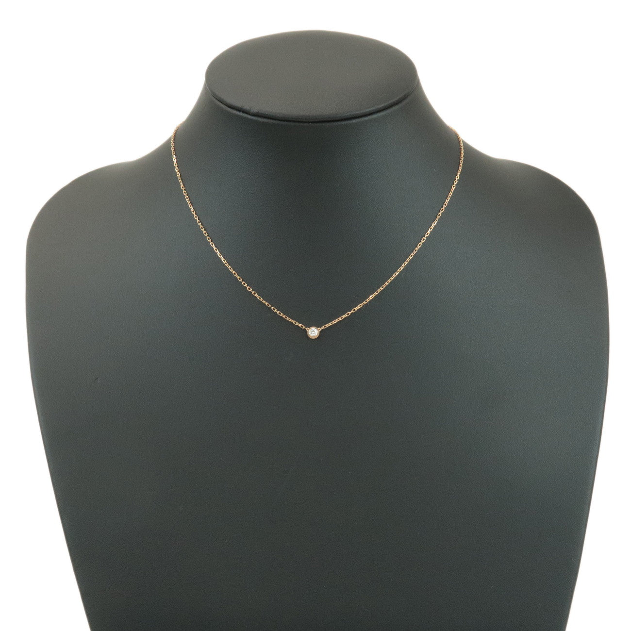 Cartier Diamants Leger Necklace SM Diamond 0.09ct K18 Rose Gold Used