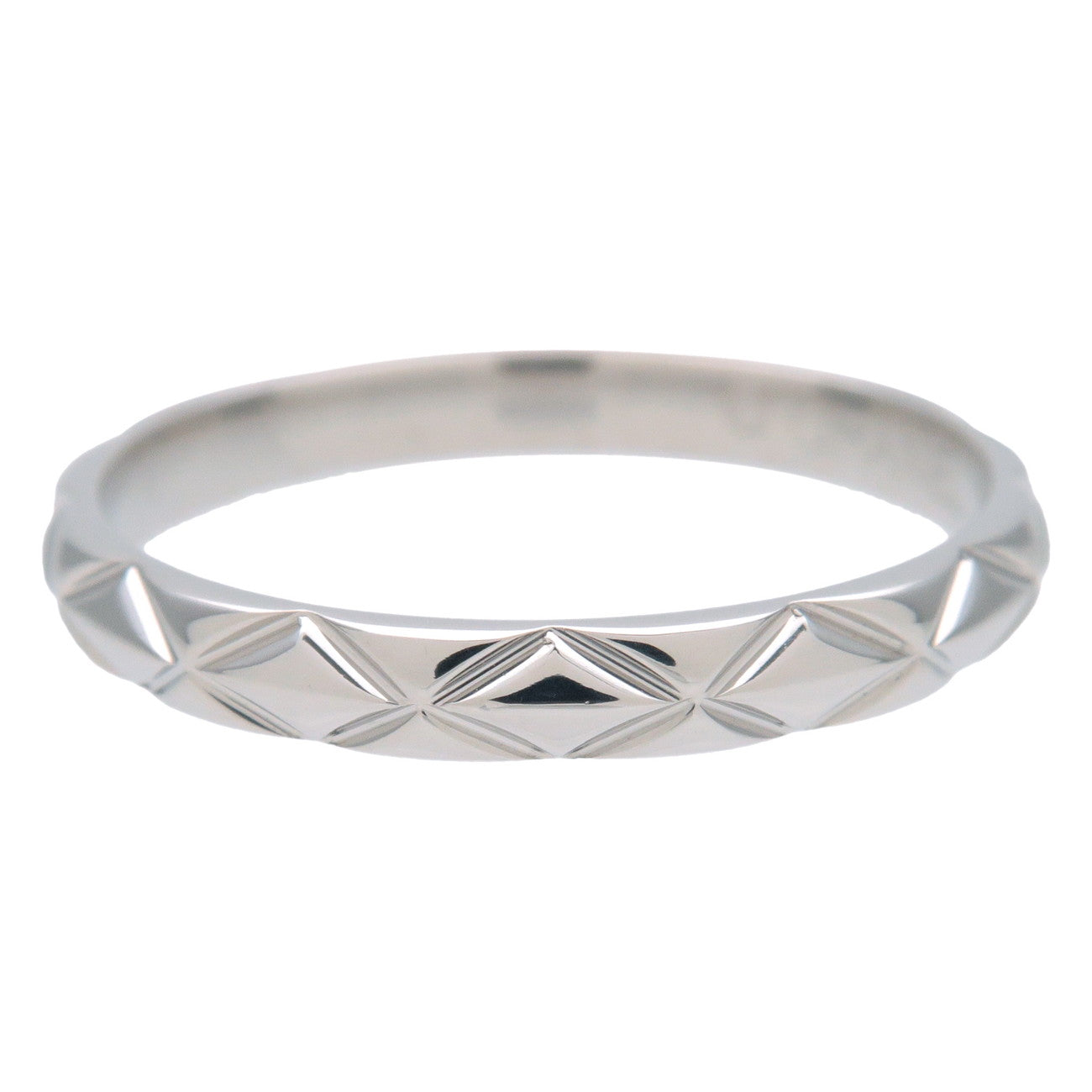 CHANEL Matelasse Ring Small PT950 Platinum #54 US6.5-7 EU53.5 Used