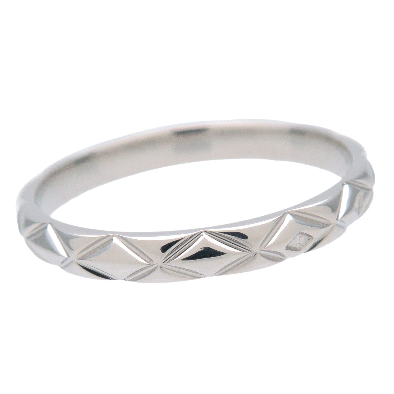 CHANEL Matelasse Ring Small PT950 Platinum #54 US6.5-7 EU53.5 Used