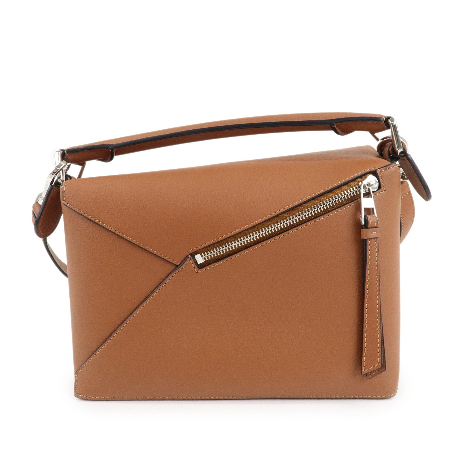 LOEWE Leather Puzzle Bag Small 2Way Bag Hand Bag Brown Used