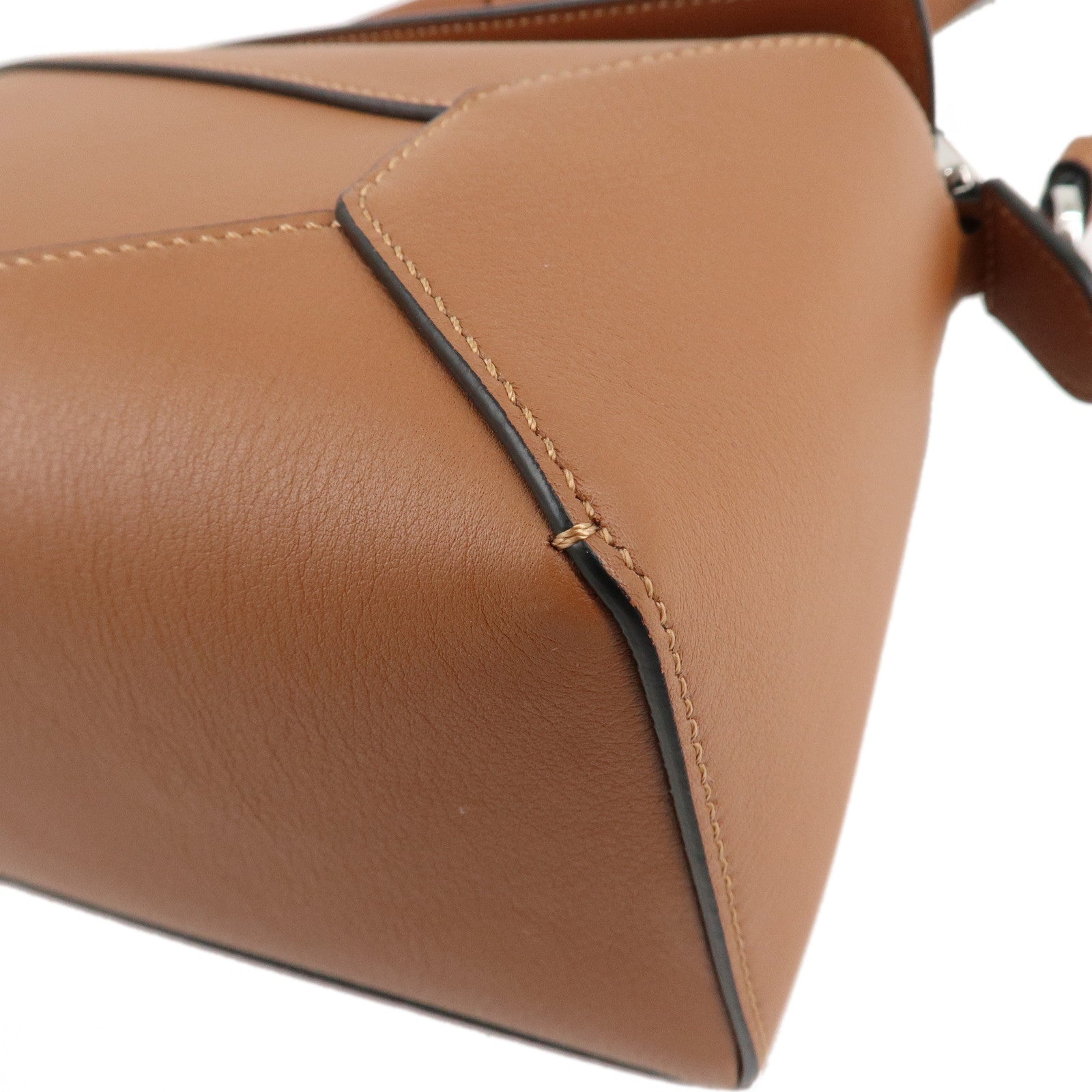 LOEWE Leather Puzzle Bag Small 2Way Bag Hand Bag Brown Used