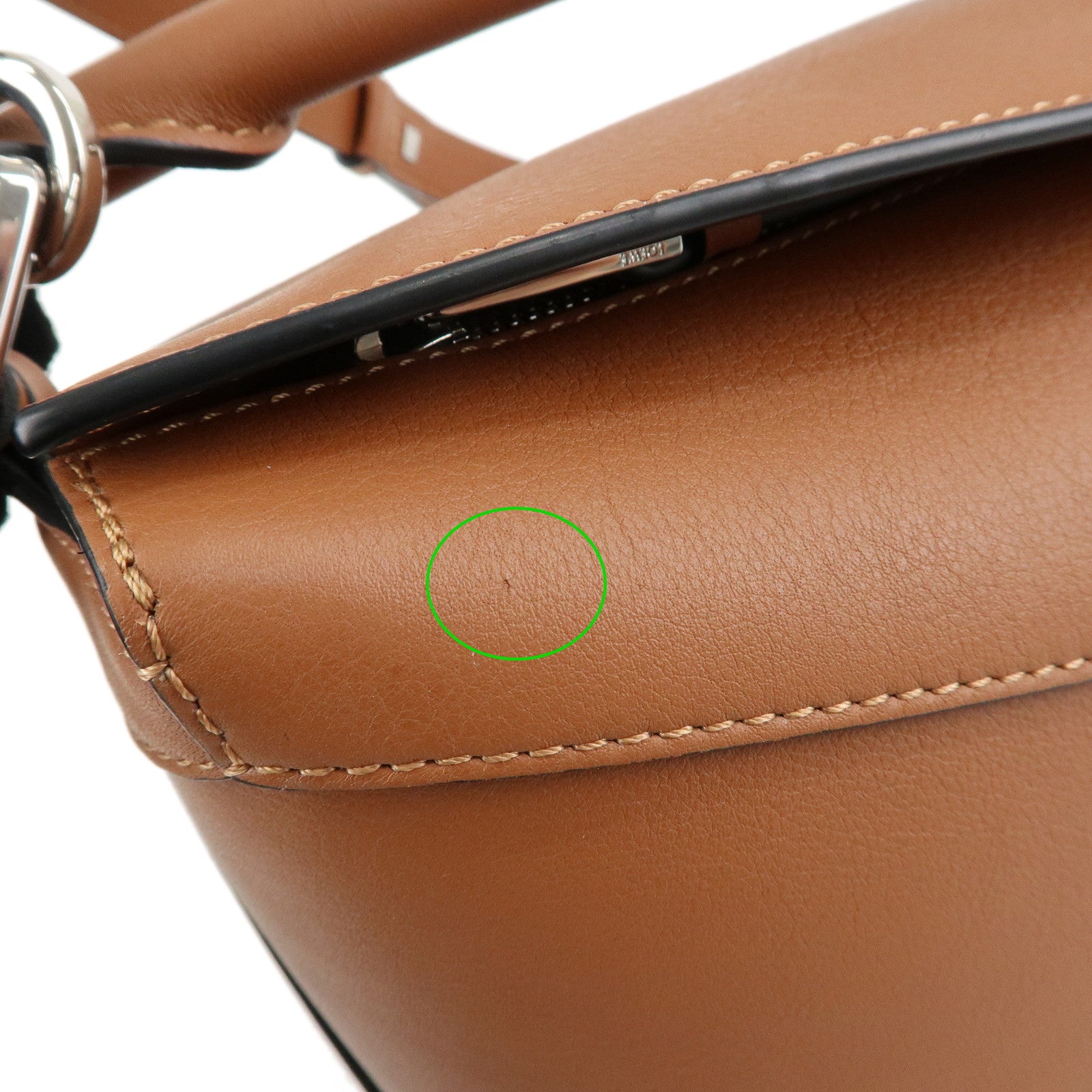 LOEWE Leather Puzzle Bag Small 2Way Bag Hand Bag Brown Used