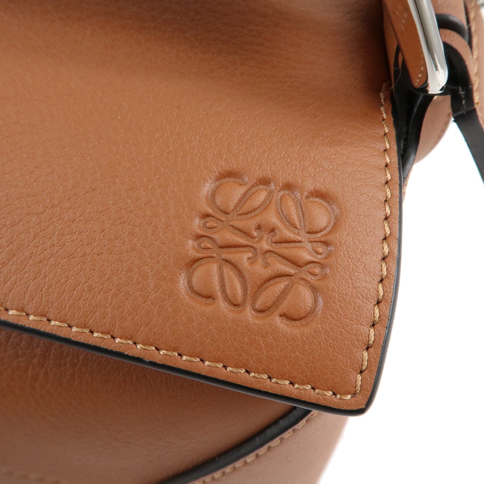 LOEWE Leather Puzzle Bag Small 2Way Bag Hand Bag Brown Used