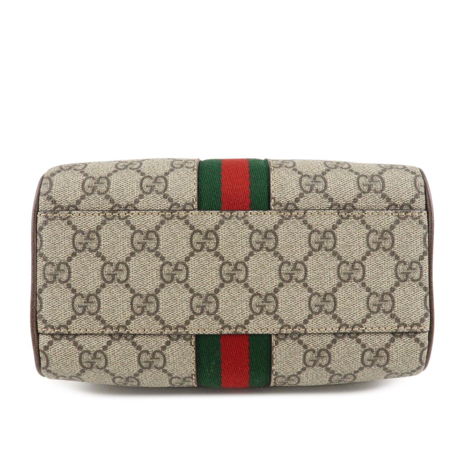 GUCCI Ophidia Sherry GG Supreme Leather 2Way Boston Bag 772053 Used