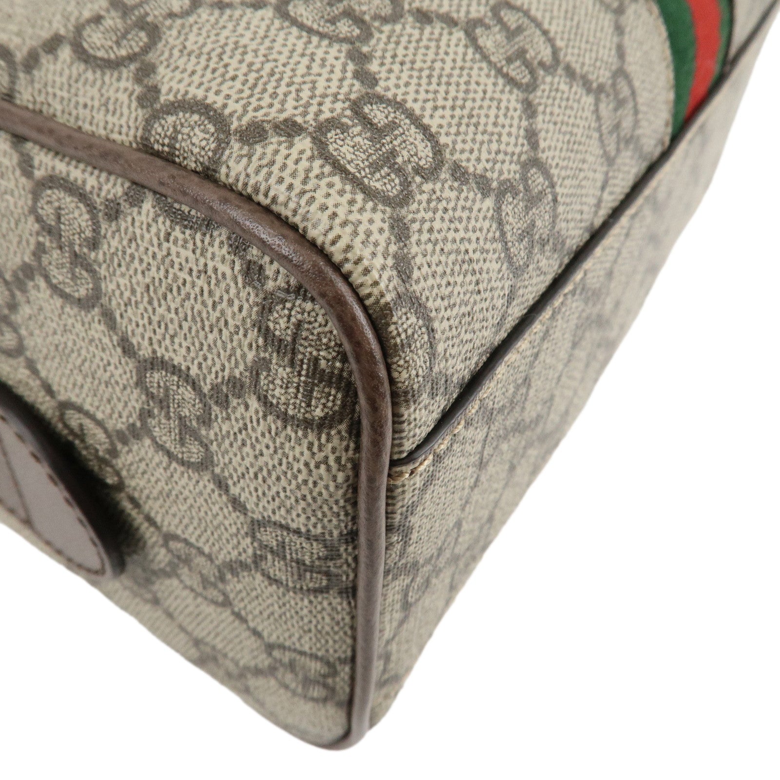 GUCCI Ophidia Sherry GG Supreme Leather 2Way Boston Bag 772053 Used