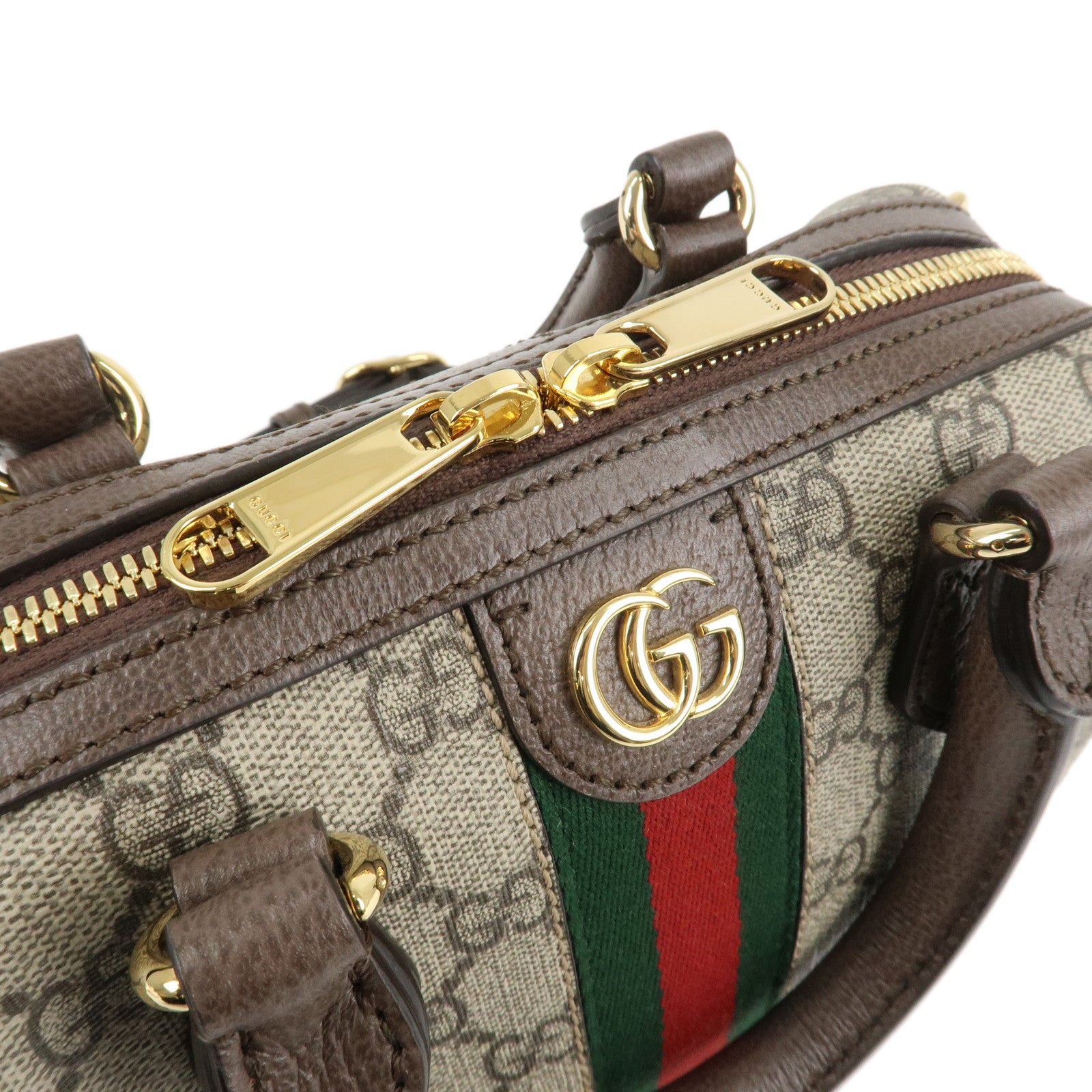 GUCCI Ophidia Sherry GG Supreme Leather 2Way Boston Bag 772053 Used