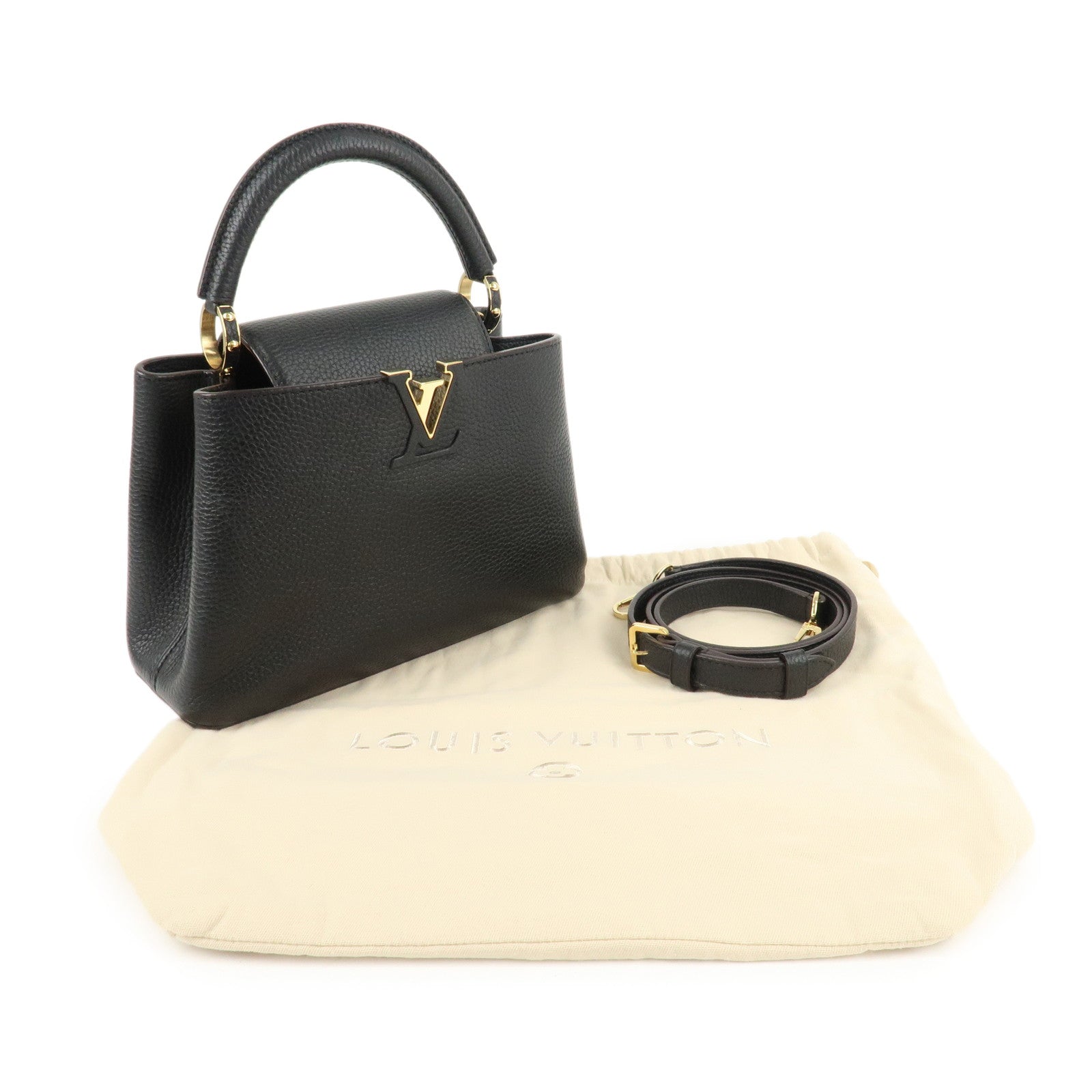 Louis Vuitton Capucines BB Taurillon Leather 2Way Bag Noir M94755 Used