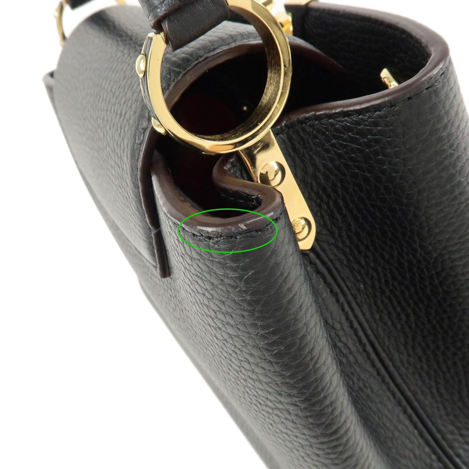 Louis Vuitton Capucines BB Taurillon Leather 2Way Bag Noir M94755 Used