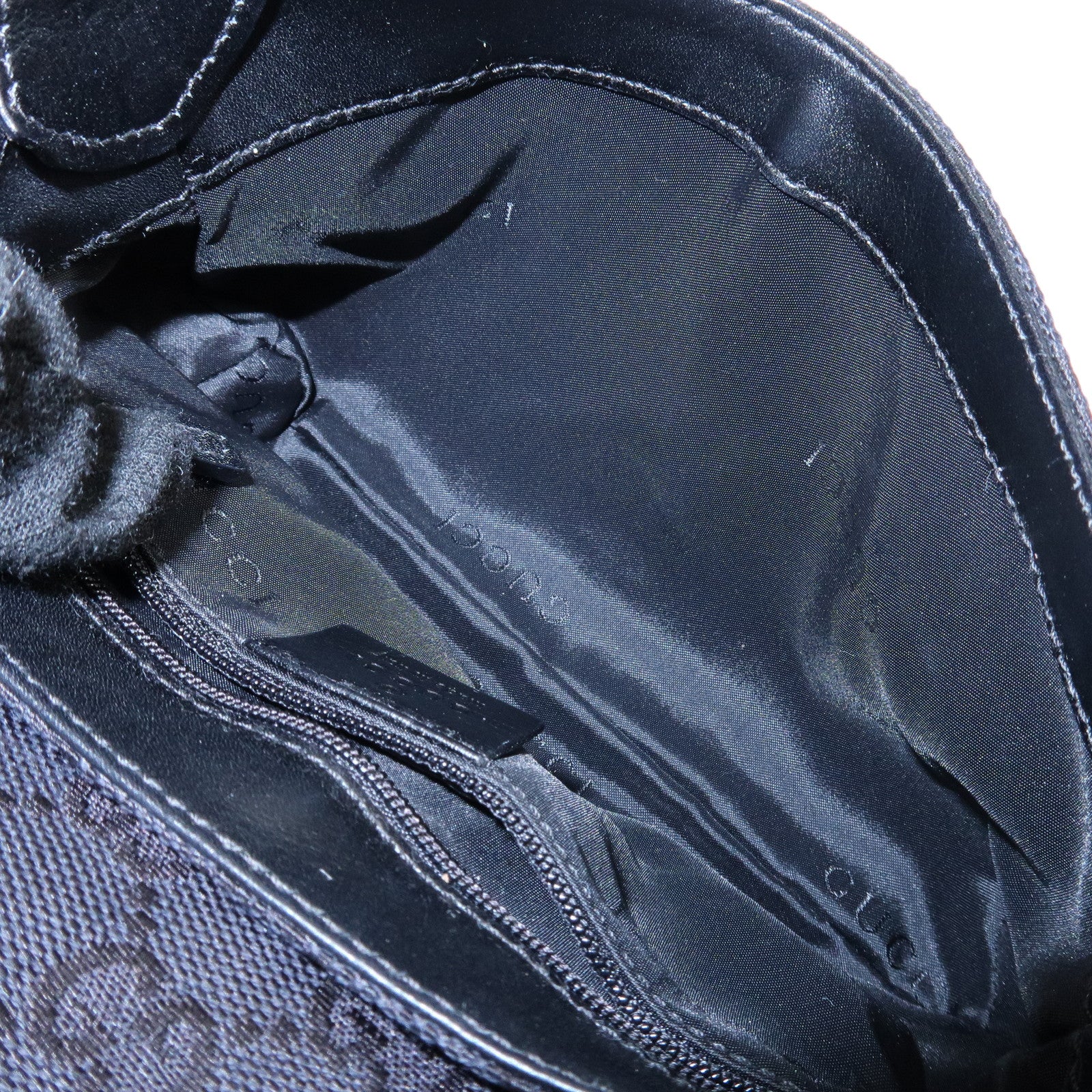 GUCCI Bamboo GG Canvas Leather Mini Hand Bag Black 005.0811 Used