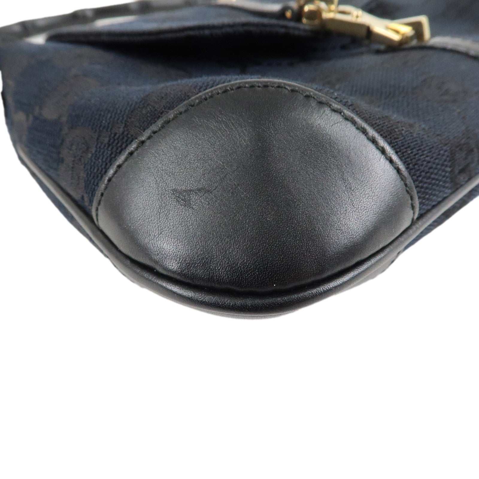 GUCCI Bamboo GG Canvas Leather Mini Hand Bag Black 005.0811 Used